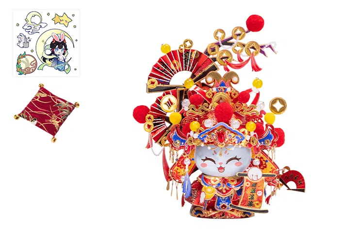 艺模 招财猫财神爷 金属拼装模型 手工摆件 拼图