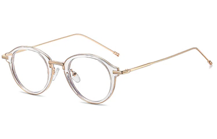 AAJF Blue Light Glasses Metal TR Memory Plastic Round Optical Frame
