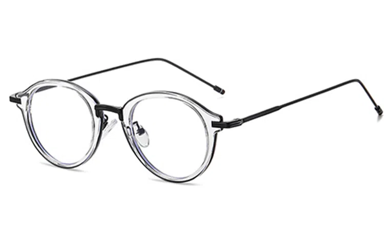 AAJF Blue Light Glasses Metal TR Memory Plastic Round Optical Frame