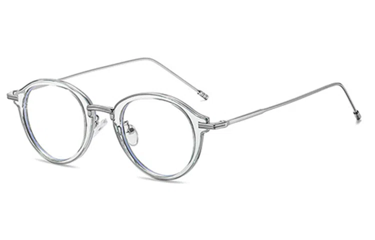 AAJF Blue Light Glasses Metal TR Memory Plastic Round Optical Frame