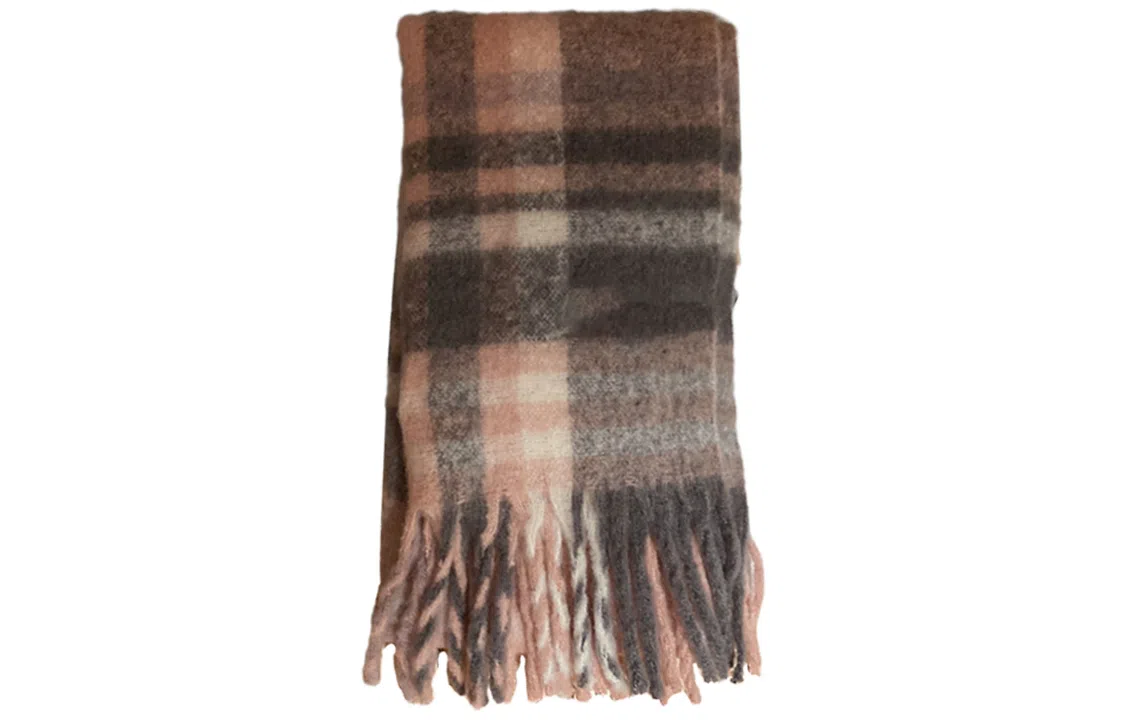 优幽兰 长款围脖防风防寒保暖双面流苏 两用小众高级感 绒线围巾 女款