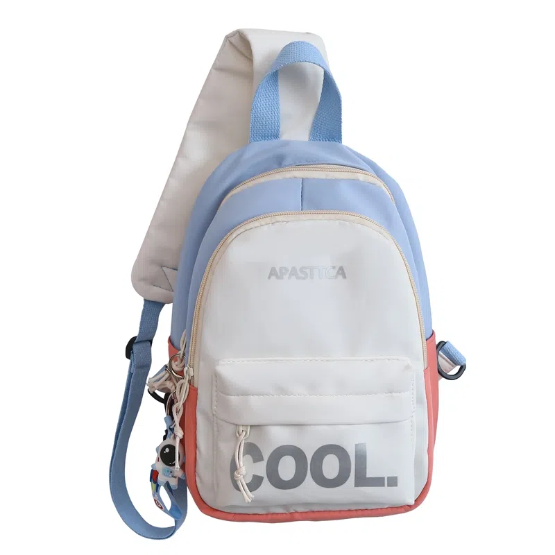 德力熊胸包尼龙男女通用多色韩版撞色斜挎包休闲百搭旅行耐用小背包