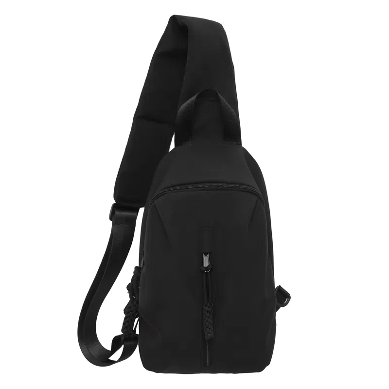 德力熊 耐磨编绳简约休闲运动 尼龙 斜挎包胸包 常规 男女同款情侣款 白色/红色/黑色