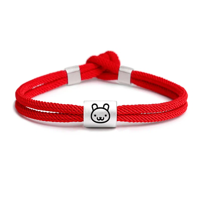 SUSOOK S925 Silver Red Rope Bracelet