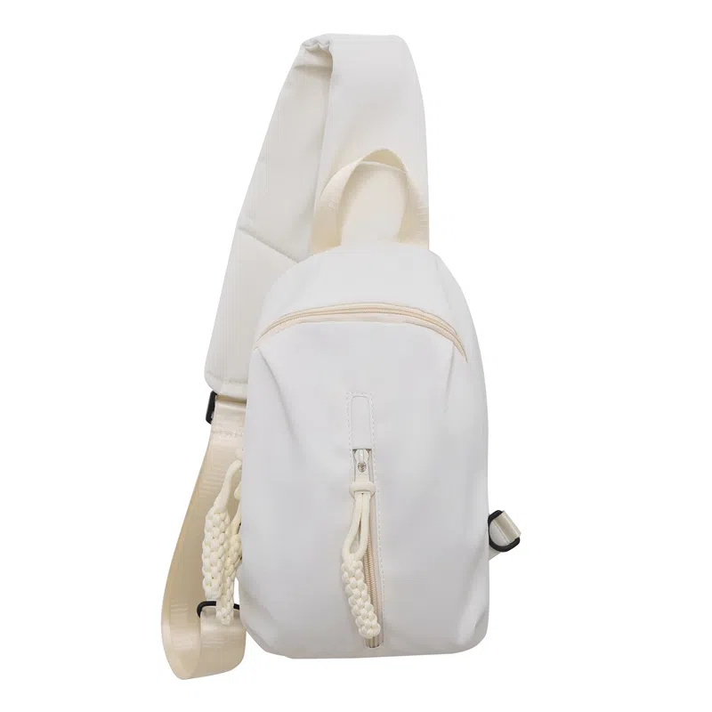 德力熊 耐磨编绳简约休闲运动 尼龙 斜挎包胸包 常规 男女同款情侣款 白色/红色/黑色