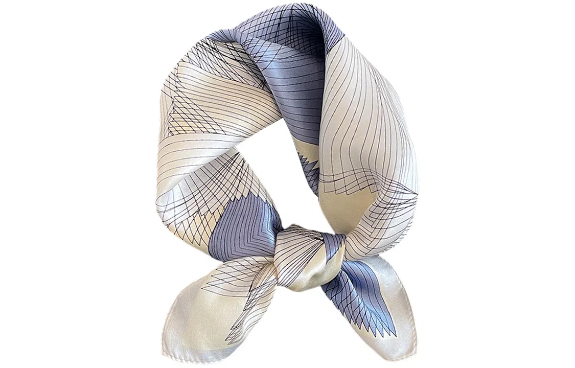 优幽兰 桑蚕丝气质百搭时尚真丝氛围感拼色小众小方巾护颈衬衣领巾实用减龄气质高级感 丝巾 女款