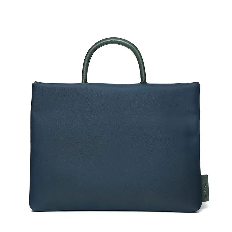 泰克森 时尚简约拉链开合 尼龙 手提包 常规 男女同款情侣款 蓝色/绿色