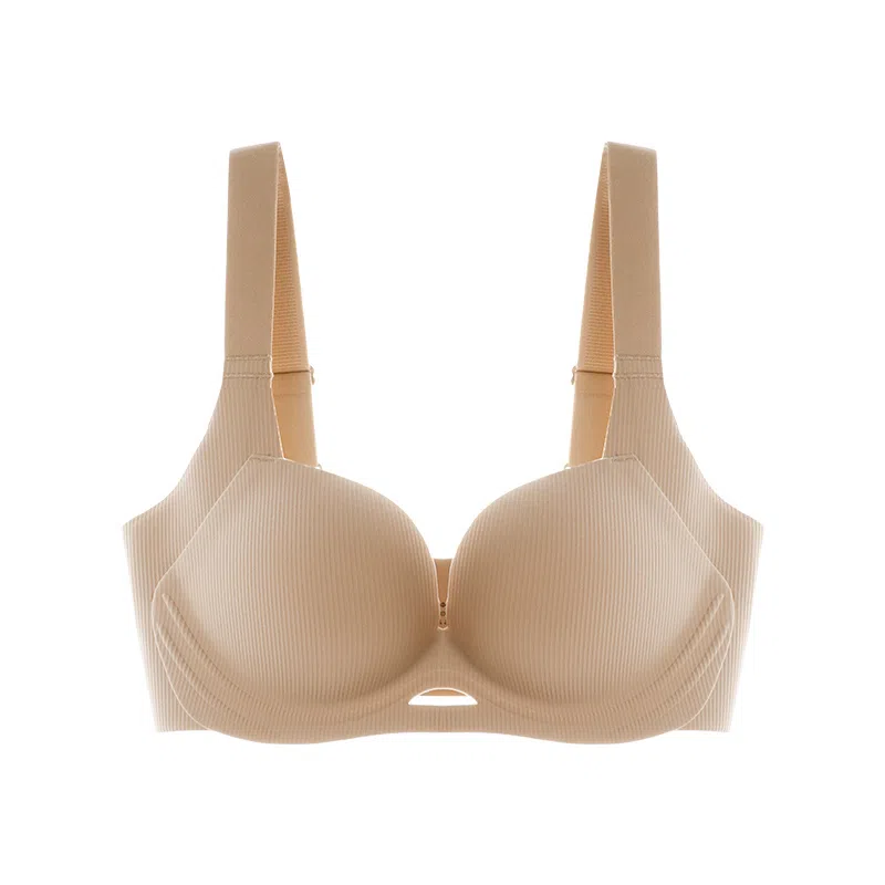 内在密码 大胸显小胸薄款无痕收副乳调整型文胸抗菌裆内裤内衣裤套装 女款