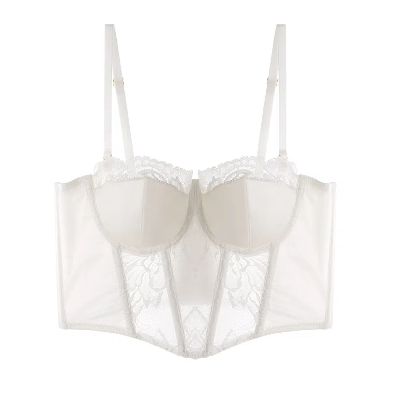 内在密码 半杯内衣女二分之一法式性感浪漫鱼骨蕾丝胸衣小胸聚拢塑型显瘦内搭小吊带