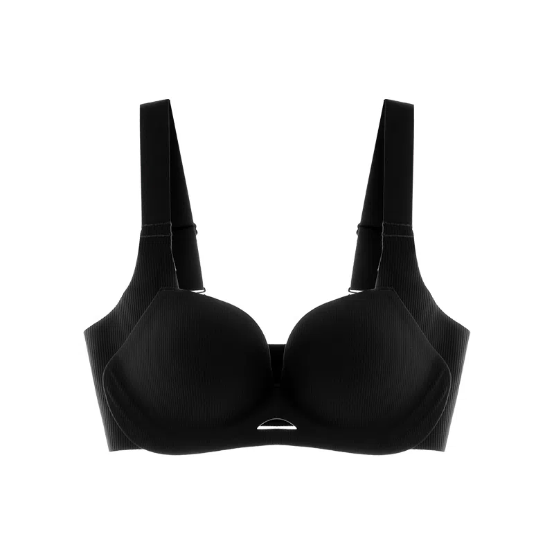 内在密码 大胸显小胸薄款无痕收副乳调整型文胸抗菌裆内裤内衣裤套装 女款