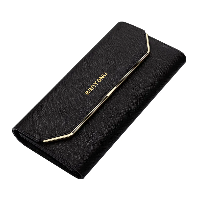 班亚奴 实用防盗刷时尚 多功能 牛皮 卡包钱包 女款 黑色/红色/粉色/玫红色/紫色/蓝色/金色/酒红色