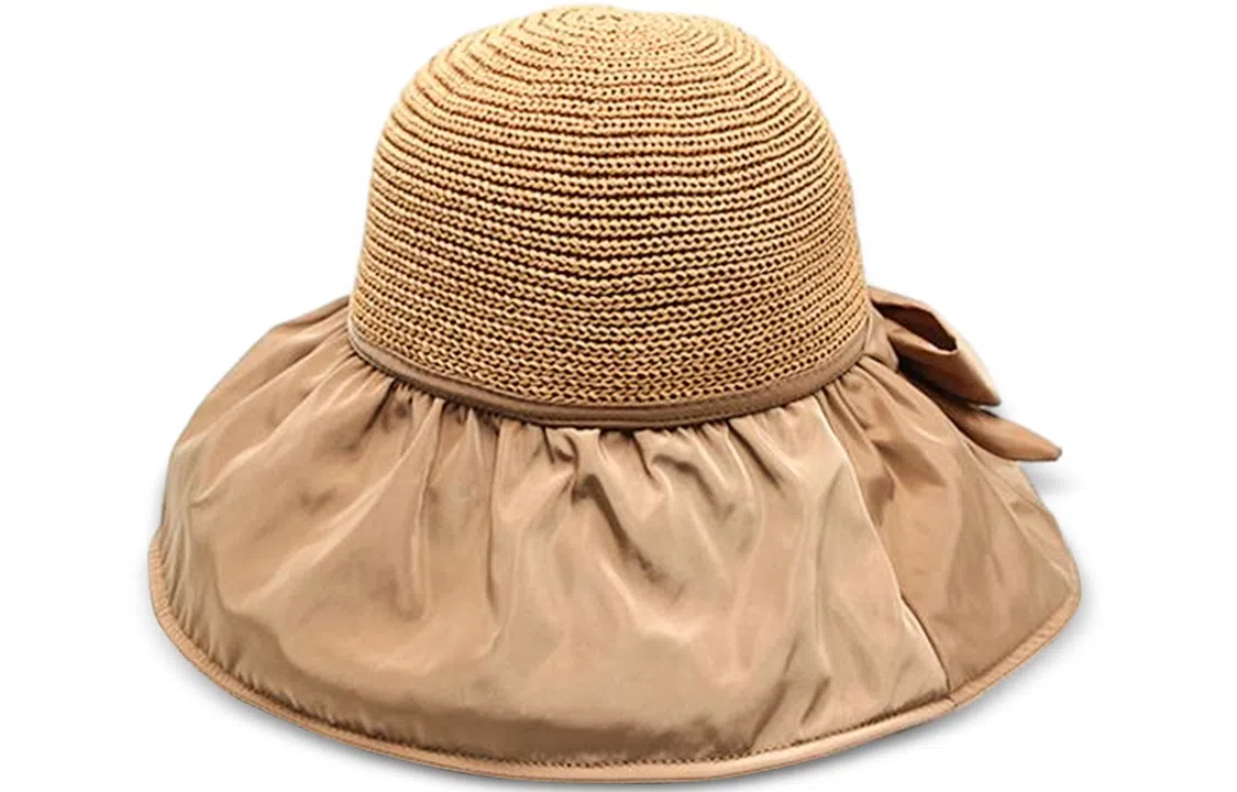 优幽兰 帽子 旅游户外韩版显脸小防晒大头围高级感小众学生黑胶防紫外线旅行爬山 聚酯纤维 渔夫帽 女款