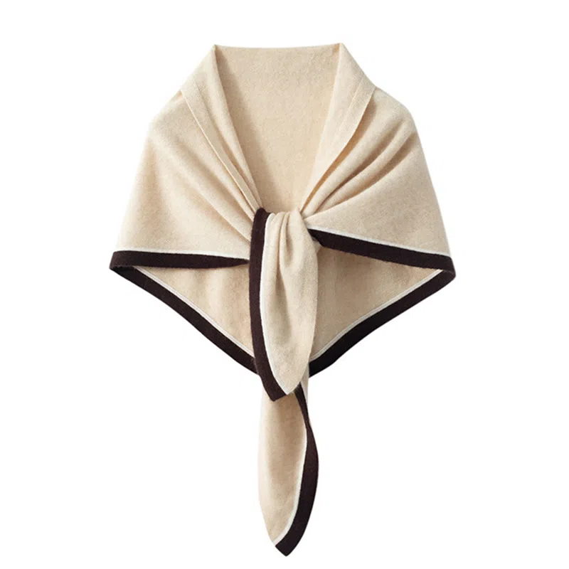 山一丸 针织三角巾 拼接拼色 披肩 女款