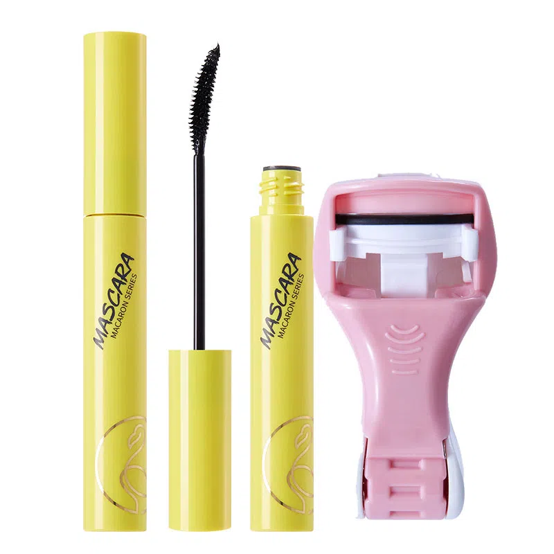 火烈鸟 马卡龙睫毛膏睫毛夹套装 纤长卷翘浓密纤细