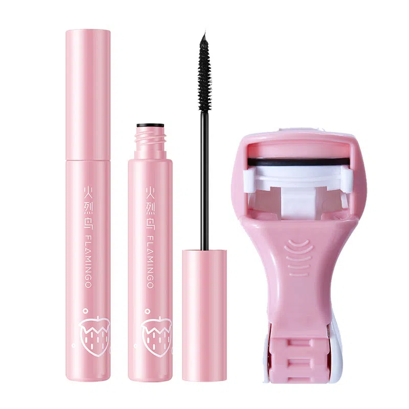 火烈鸟 马卡龙睫毛膏睫毛夹套装 纤长卷翘浓密纤细