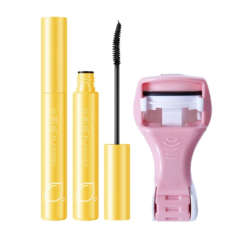 火烈鸟 马卡龙睫毛膏睫毛夹套装 纤长卷翘浓密纤细