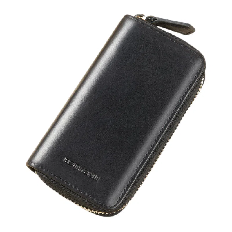 班亚奴 时尚真皮腰挂大容量多功能汽车收纳 牛皮 钱包卡包钥匙包 常规 男女同款情侣款 黑色/咖啡色/卡其色/酒红色/蓝色/杏黄色