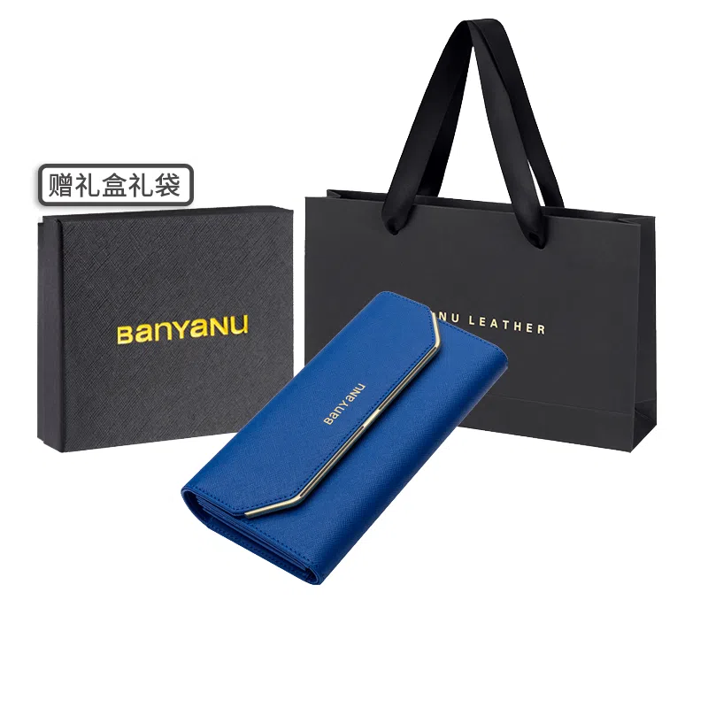 班亚奴 实用防盗刷时尚 多功能 牛皮 卡包钱包 女款 黑色/红色/粉色/玫红色/紫色/蓝色/金色/酒红色