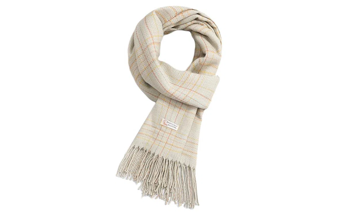 优幽兰 格子针织加厚护脖子防风防寒保暖简约韩版高级感小众氛围感流苏 绒线围巾 女款