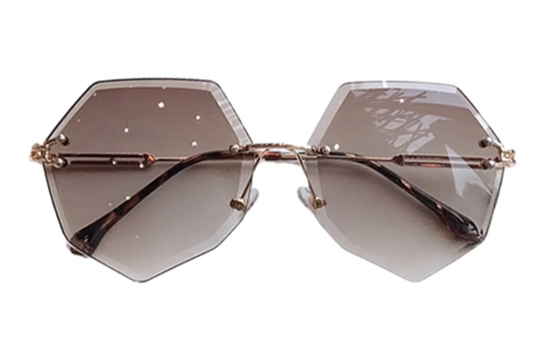 优幽兰 高级感大脸显小设计感无框街拍小众时髦开车驾驶 不规则形 太阳眼镜 女款