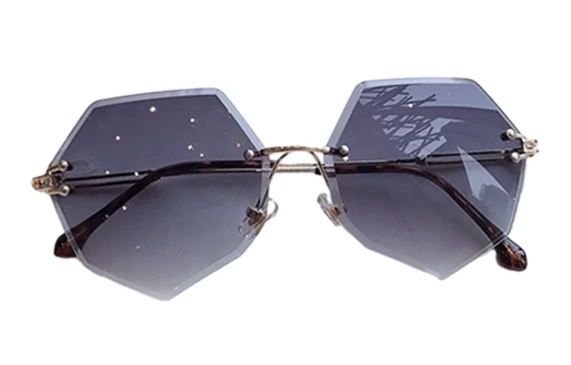 优幽兰 高级感大脸显小设计感无框街拍小众时髦开车驾驶 不规则形 太阳眼镜 女款