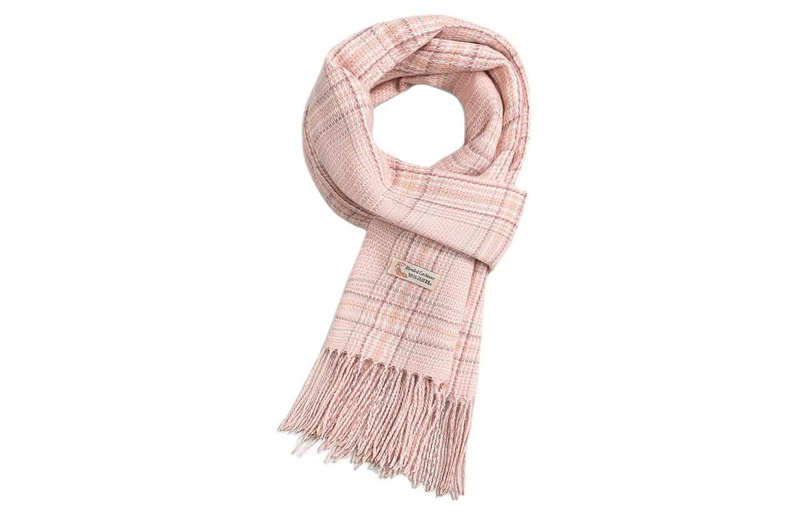 优幽兰 格子针织加厚护脖子防风防寒保暖简约韩版高级感小众氛围感流苏 绒线围巾 女款