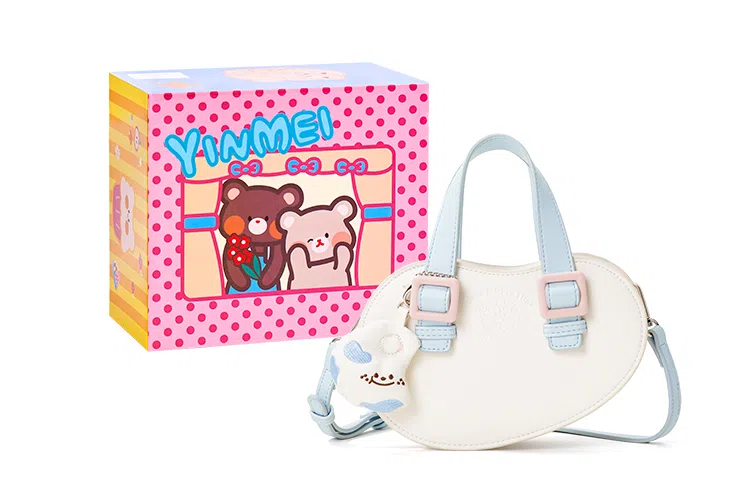 音魅 时尚简约甜美可爱小众轻便 合成革 单肩包斜挎包 小号 女款 黄色/白色