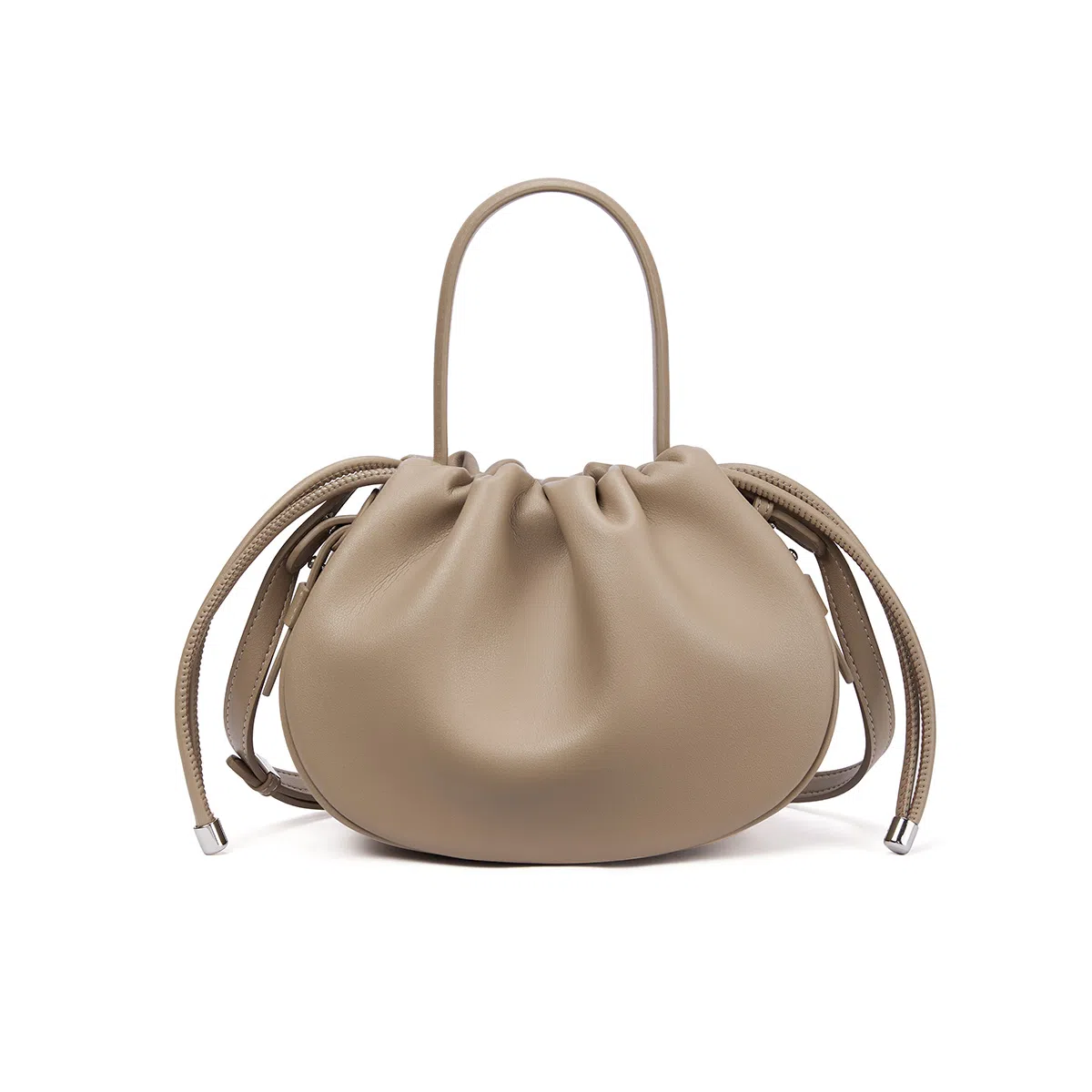 红蜻蜓 时尚简约百搭 牛皮 潘多拉包单肩包 女款 奶茶色/摩卡棕