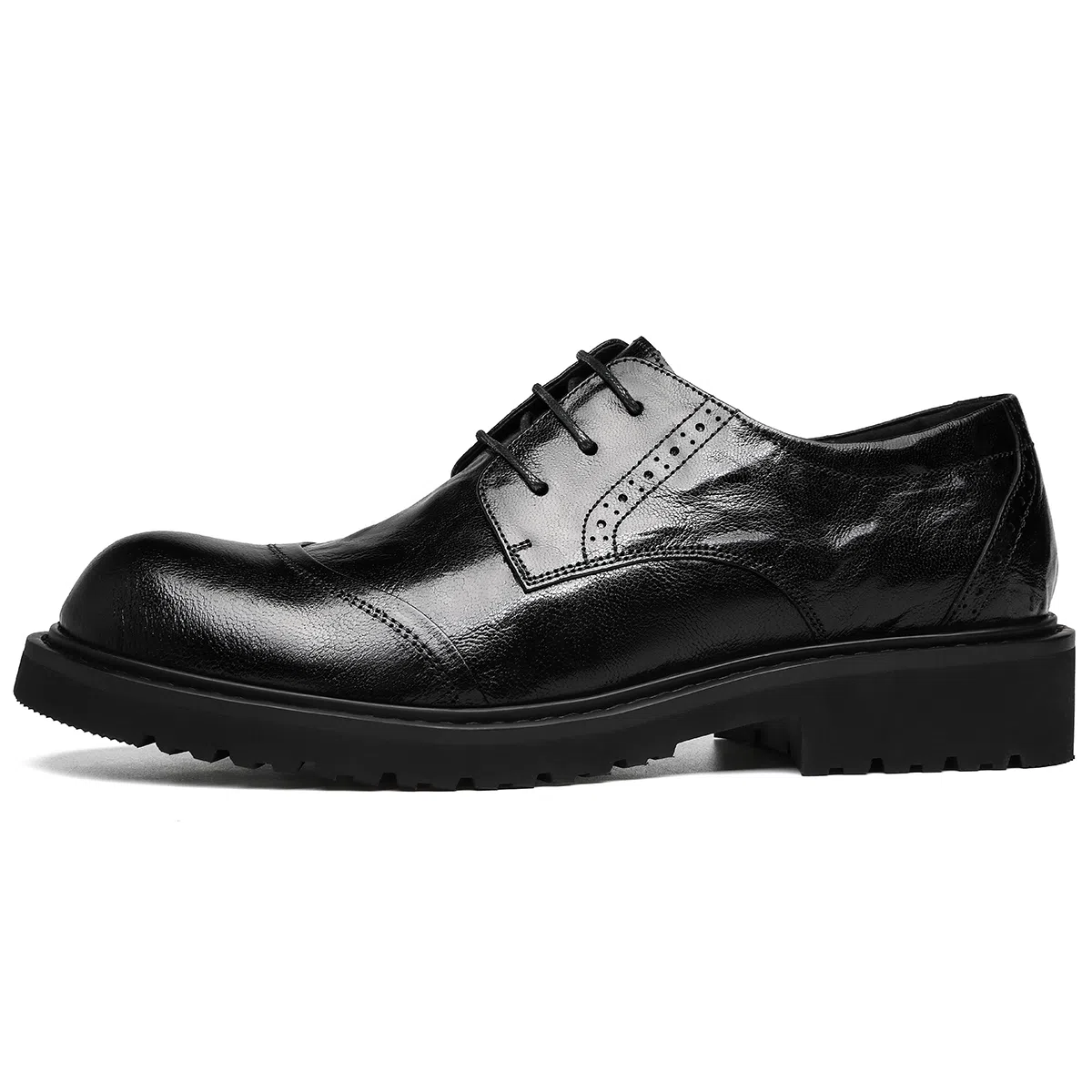 法派 羊皮 商务英伦 正装皮鞋 男款 黑色