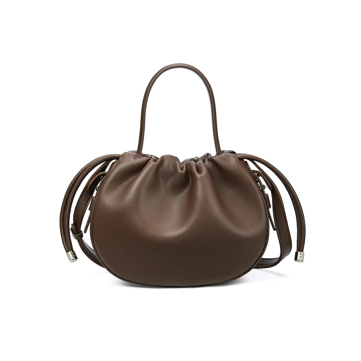 红蜻蜓 时尚简约百搭 牛皮 潘多拉包单肩包 女款 奶茶色/摩卡棕