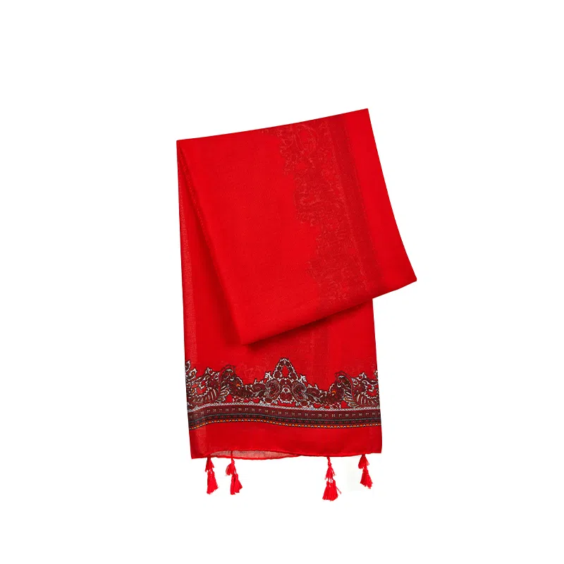 纳兰杜 国风针织民族风彩色加厚保暖旅游户外拼色 聚酯纤维 披肩 女款 多色可选