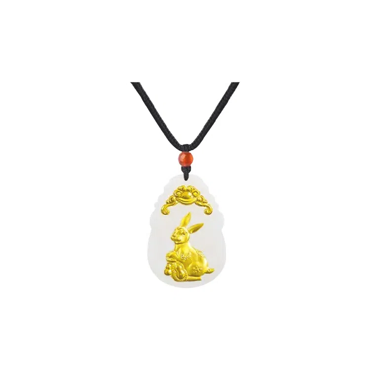 重庆金店 新中式国潮复古锁骨链守护属相 足金 吊坠 男女同款情侣款