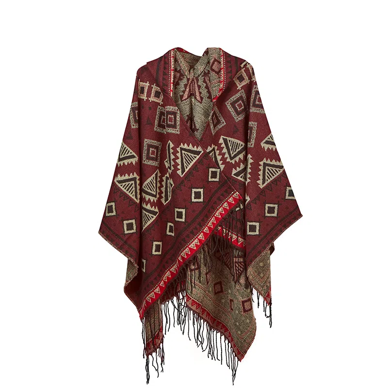 纳兰杜 旅游出行民族风保暖加厚彩色高级感 聚酯纤维 披肩 女款 多色可选