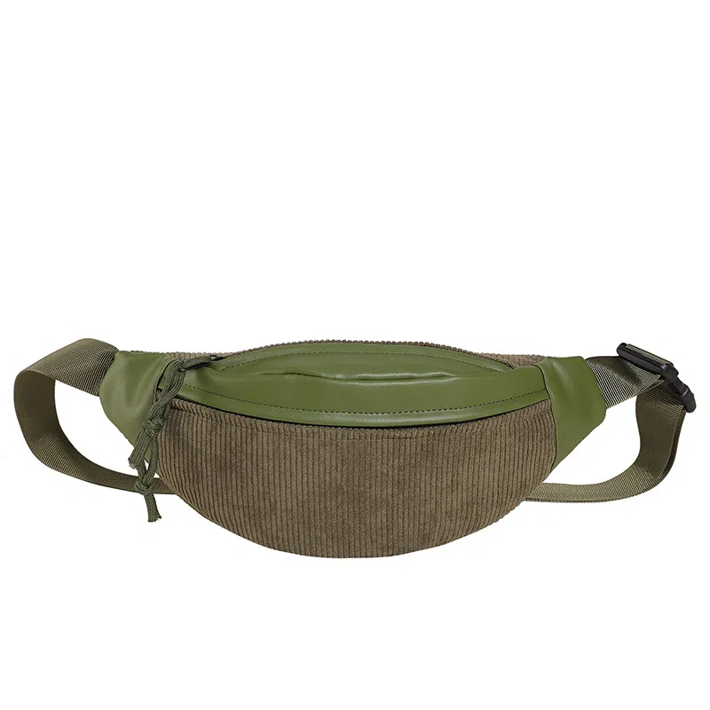 泰克森 大容量休闲 灯芯绒 单肩包胸包 小号 男女同款情侣款 棕/黑/白/绿