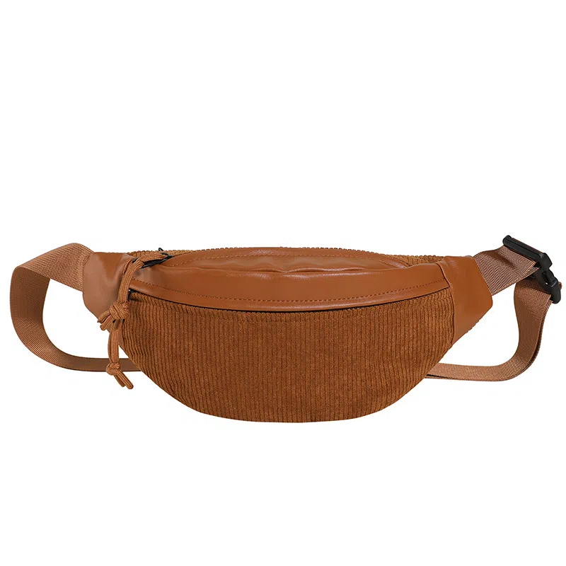 泰克森 大容量休闲 灯芯绒 单肩包胸包 小号 男女同款情侣款 棕/黑/白/绿