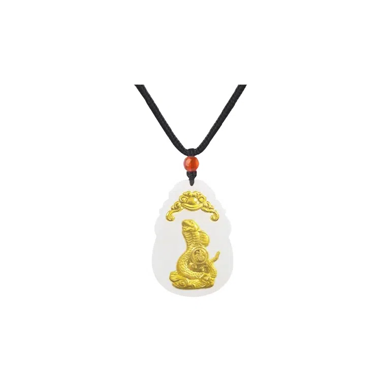 重庆金店 新中式国潮复古锁骨链守护属相 足金 吊坠 男女同款情侣款