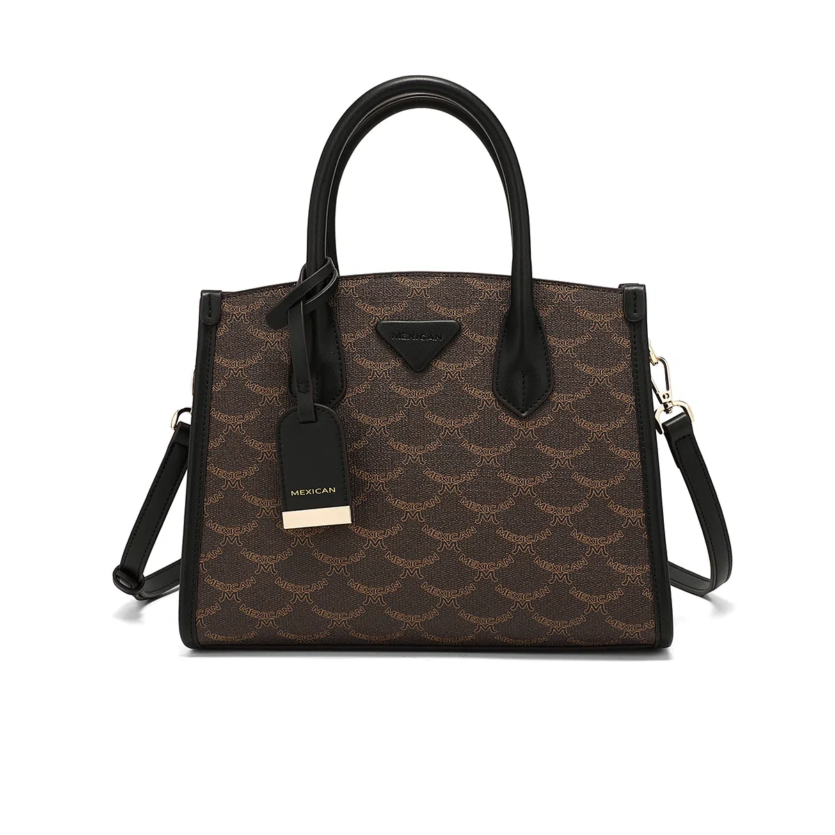 稻草人 简约时尚老花满印高级感复古 聚氨酯 单肩斜挎手提包 常规 女款 焦茶咖/香槟色/杏仁白