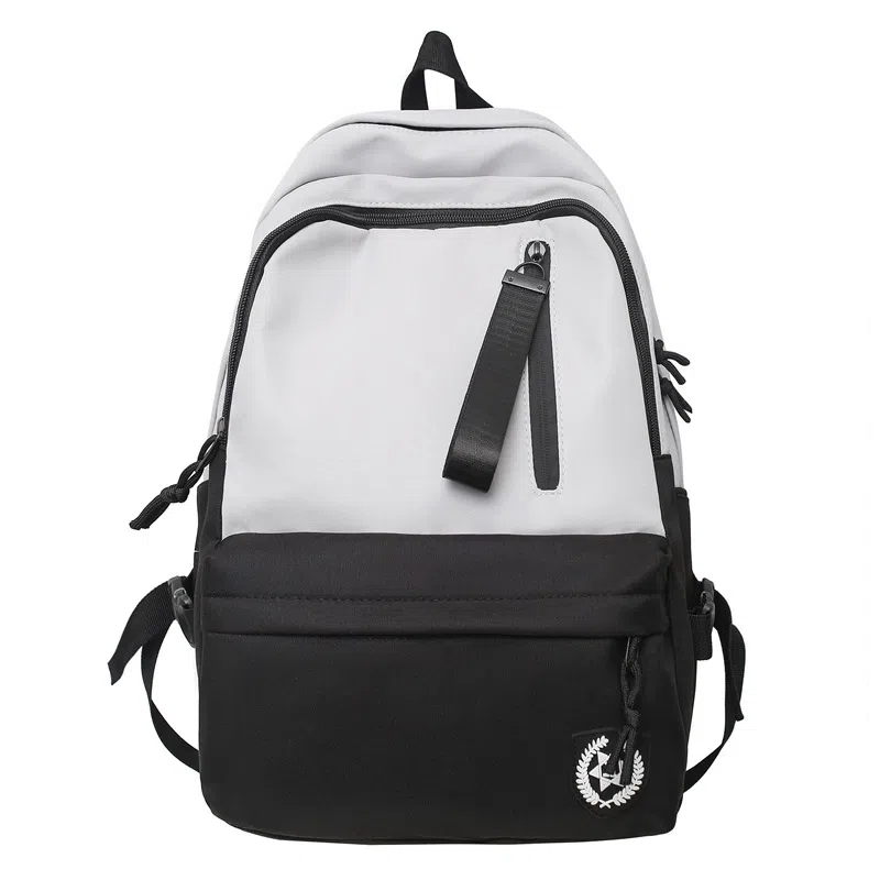 泰克森 日系潮牌双肩包撞色拼接大容量背包大学生书包休闲旅行双肩包 尼龙 男女同款