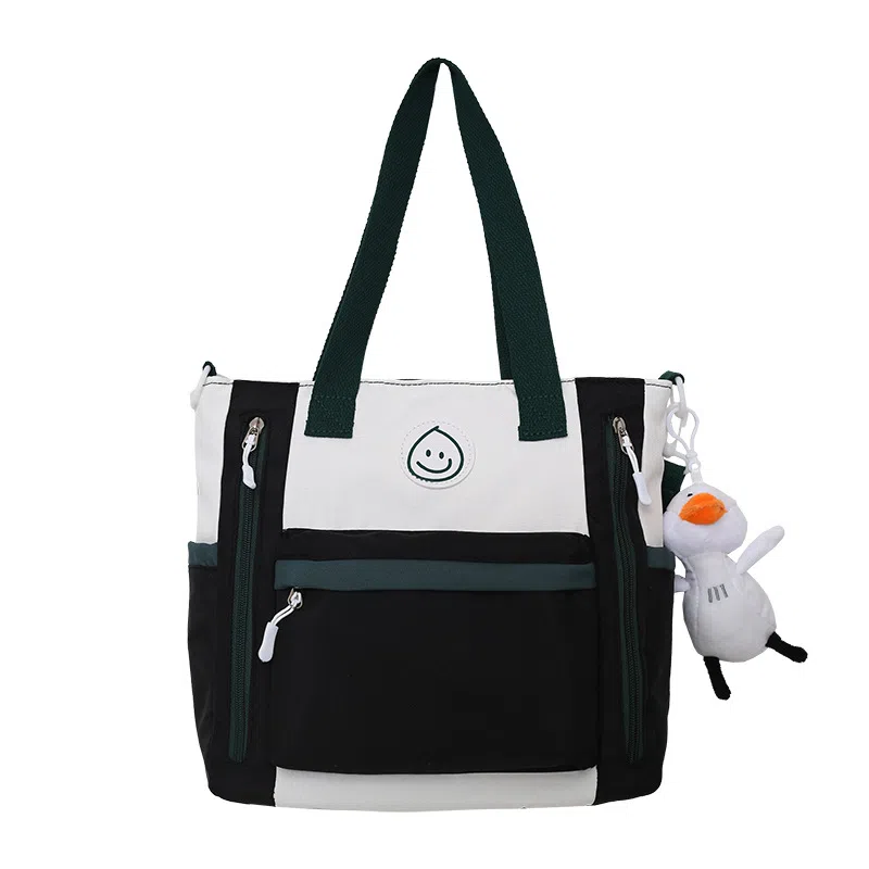 泰克森 大容量补习袋 尼龙 单肩斜挎包 中号 男女同款情侣款 黑色/绿色/粉色/蓝色/卡其色