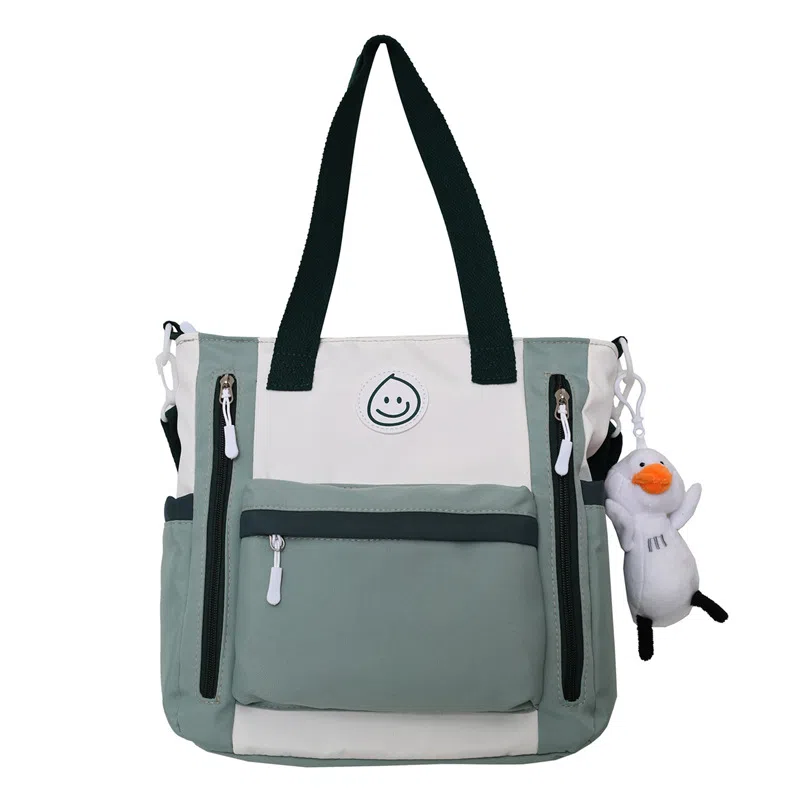 泰克森 大容量补习袋 尼龙 单肩斜挎包 中号 男女同款情侣款 黑色/绿色/粉色/蓝色/卡其色