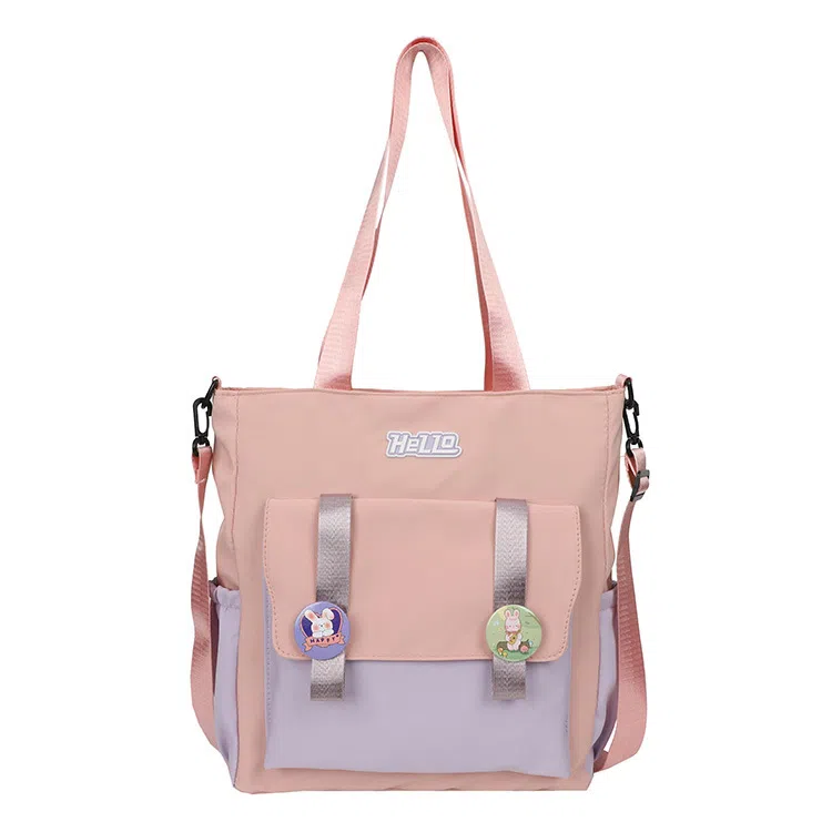 泰克森 大容量百搭 尼龙 单肩包 中号 男女同款情侣款 粉色/紫色/卡其色/绿色/黑色