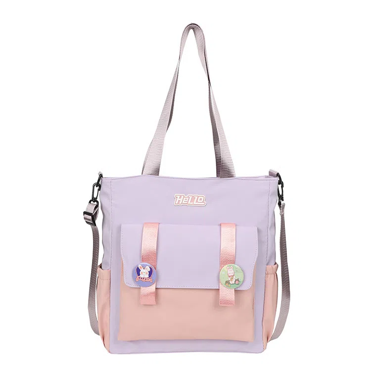 泰克森 大容量百搭 尼龙 单肩包 中号 男女同款情侣款 粉色/紫色/卡其色/绿色/黑色