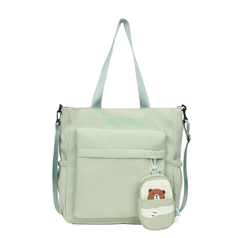 泰克森 简约可爱大容量质感补习袋 尼龙 手提单肩斜挎包 中号 男女同款情侣款 米白色/粉色/紫色/绿色/黑色