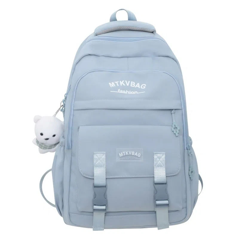 泰克森 校园简约书包男女中学生大容量双肩包韩版高中生电脑背包尼龙多色