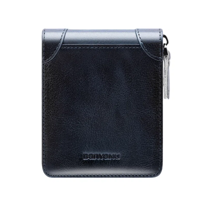 班亚奴 实用防盗刷时尚短款拉链多功能 牛皮 钱包 男款 黄棕色/咖啡色/蓝灰色/蓝色/卡其色/黑色