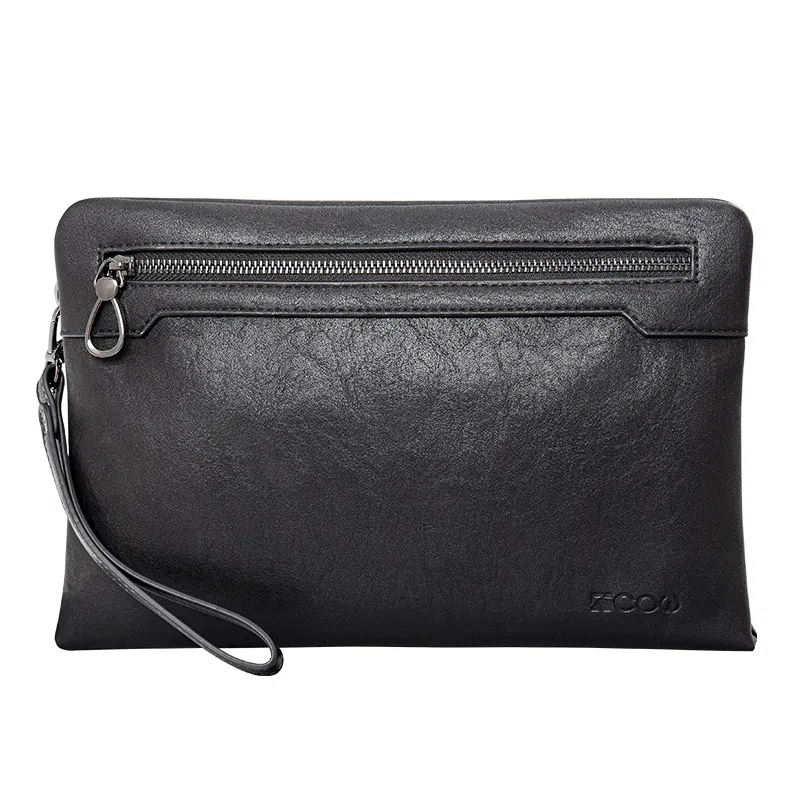 COW Large Vintage Leather Clutch Black