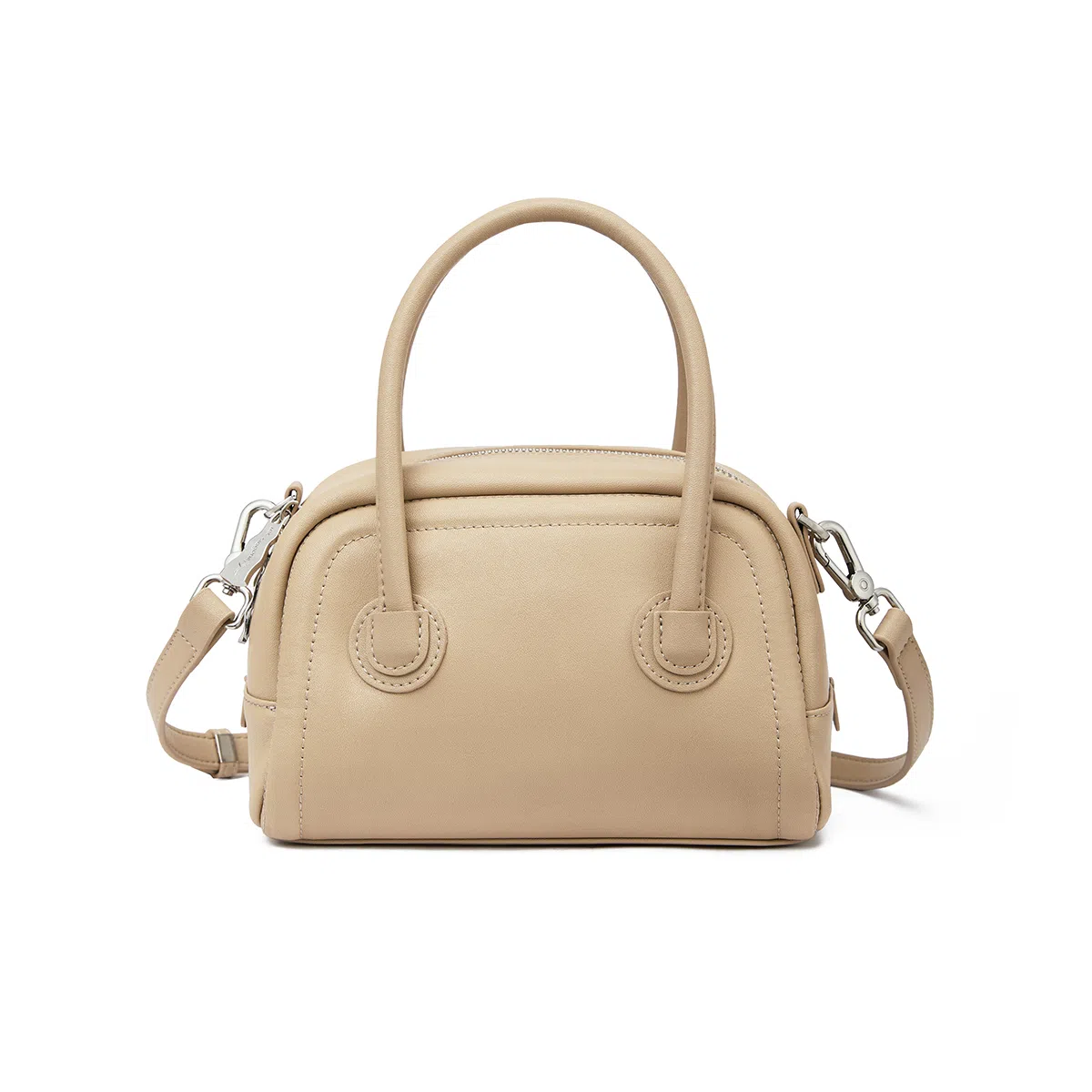 红蜻蜓 复古纯色时尚 超纤合成革 单肩包斜挎包 小号 女款 饼干杏/黑色