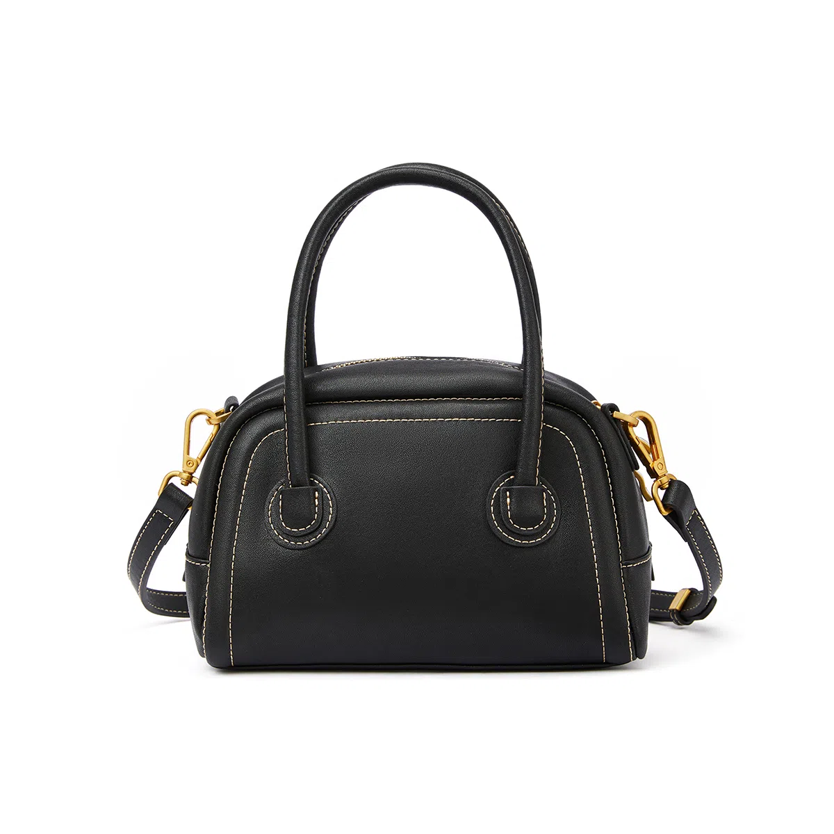 红蜻蜓 复古纯色时尚 超纤合成革 单肩包斜挎包 小号 女款 饼干杏/黑色