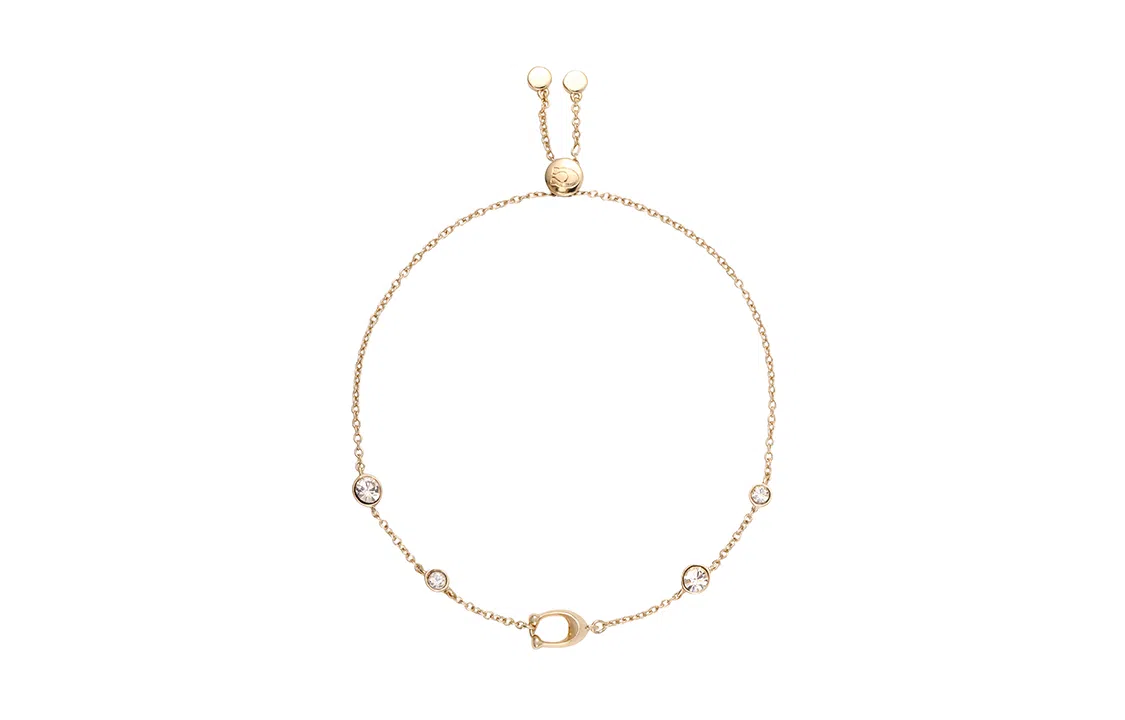 COACH Fine Jewelry Letter Zircon Gold Bracelet