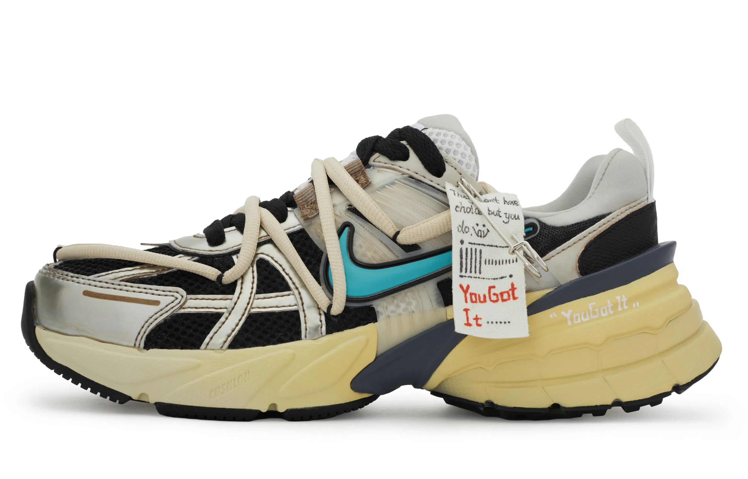 Nike V2K Run Black Silver Blue Yellow